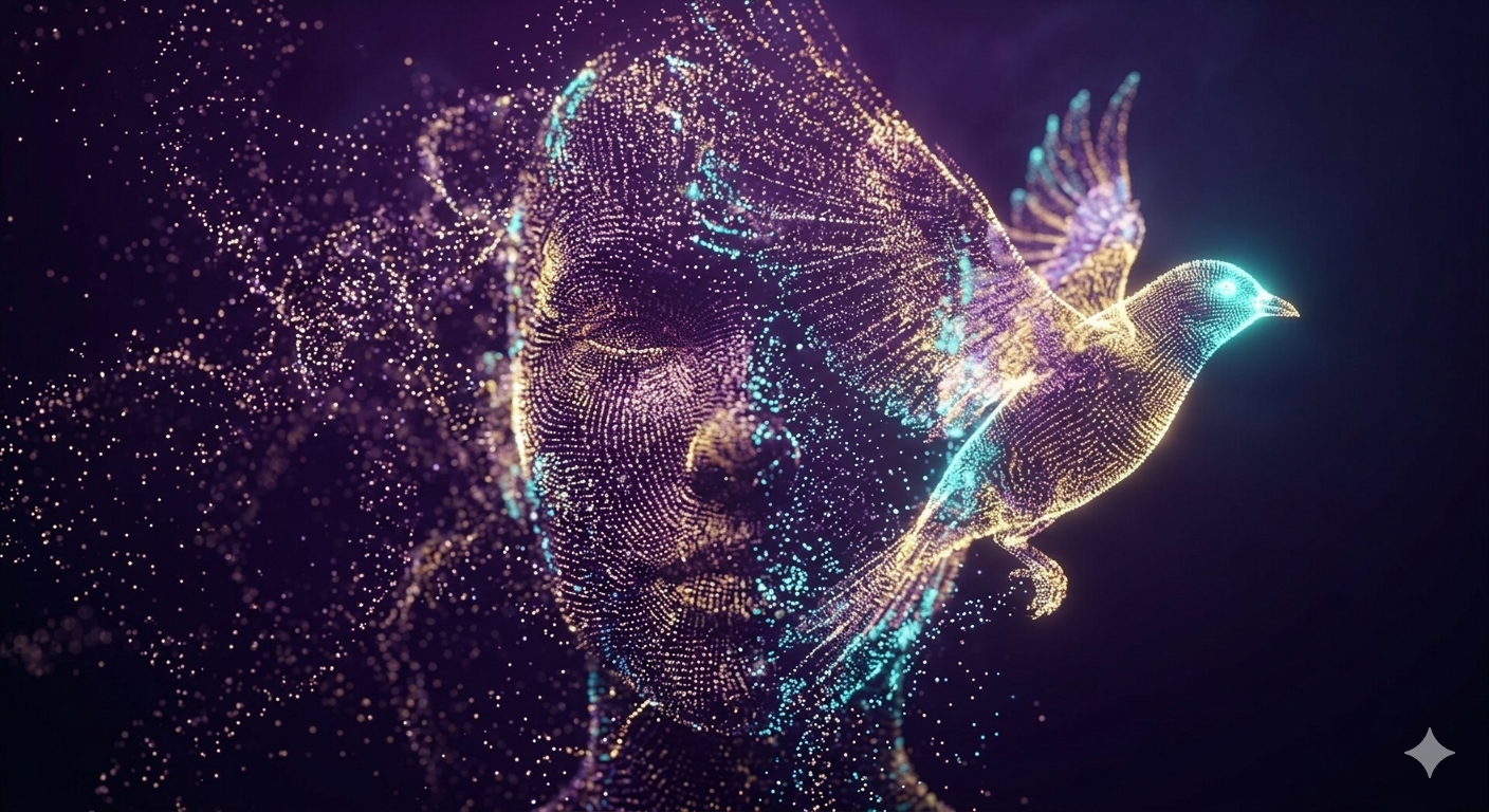 Poetische Visualisierung der Emergenz - Übergang von Teilchen zu Form